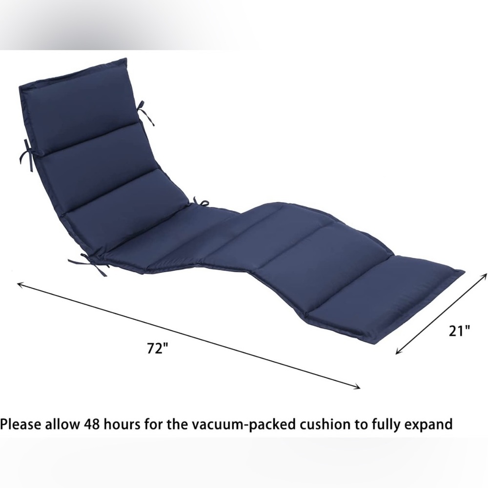 Navy Outdoor Chaise Lounge Cushion - Brand Unspecified - Picture 2 of 9